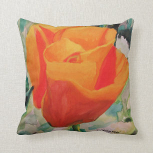 Coussin Reposez, pavot de 16x16 la "Californie" par