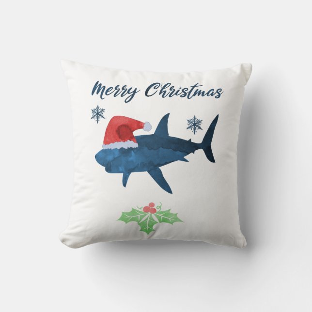 Coussin Requin de Noël Père Noël (Recto)