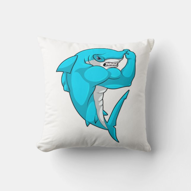 Coussin requin-marteau en tant que culturiste au Bodybuild (Recto)