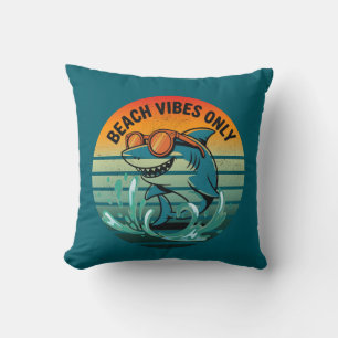 Coussin Requin rétro cool avec lunettes de soleil - Vibes