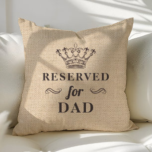 Coussin Réservé à Papa Drôle Monogramme Personnalisé