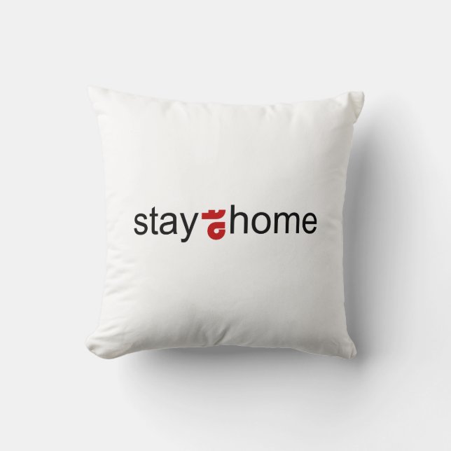 Coussin Restez à la maison (Recto)