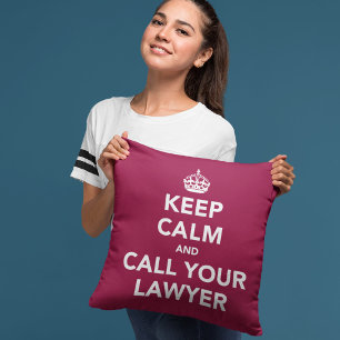 Coussin Restez calme et appelez votre avocat