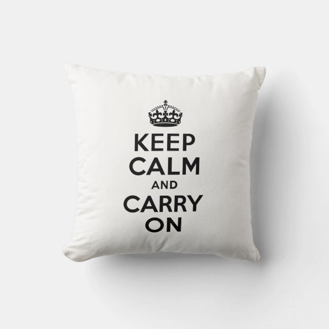 Coussin Restez calme et poursuivez (Recto)
