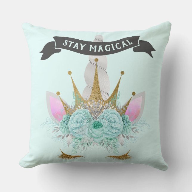 Coussin Restez Magique Unicorn Princesse (Recto)