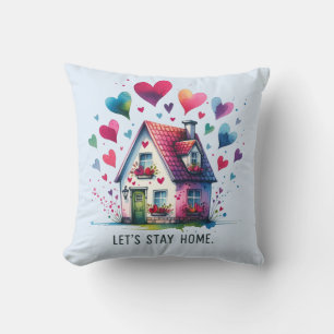Coussin Restons à la maison cosy
