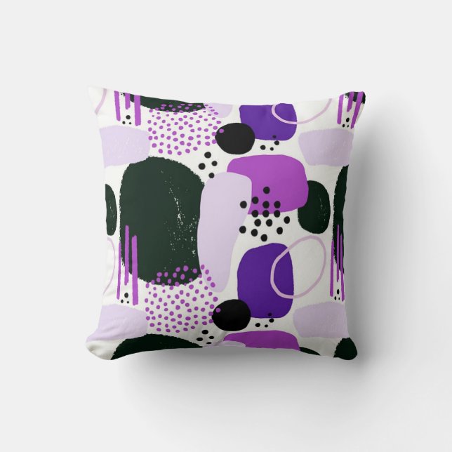 Coussin Résumé abstrait violet (Recto)