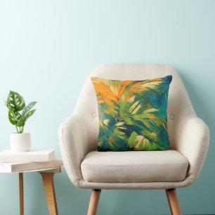 Coussin Résumé Palm Burst – Énergie tropicale en mouvement