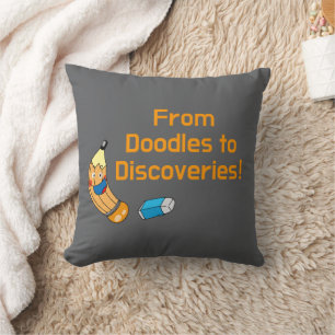 Coussin Retour à l'école Doodles et découverte