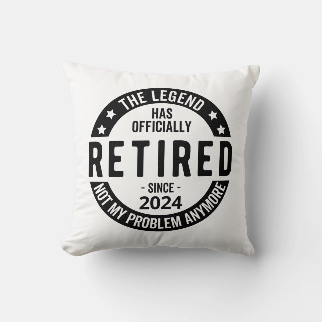 Coussin Retraité 2024 Pas Mon Problème Plus, Drôle (Recto)