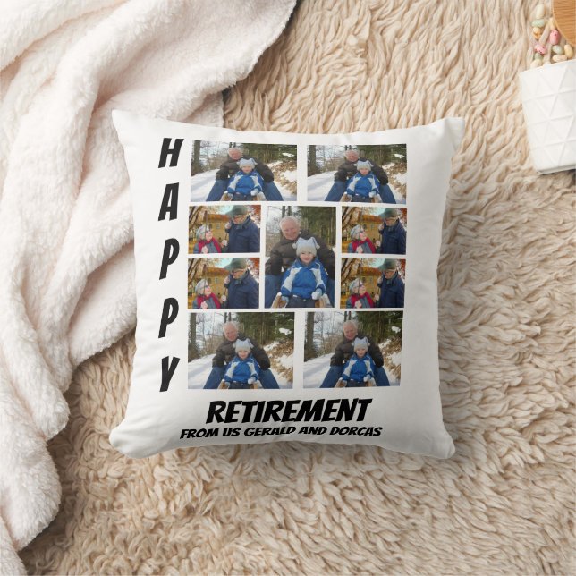 Coussin Retraite simple personnalisée 9 Photo Collage (Couverture)