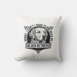 Coussin Retriever doré Désolé j'ai des projets Amoureux de