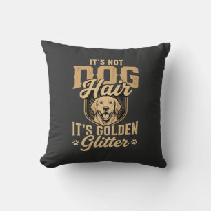 Coussin Retriever doré drôle cheveux paillettes