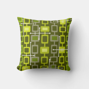 Coussin Rétro 1950 Motif géométrique Chartreuse