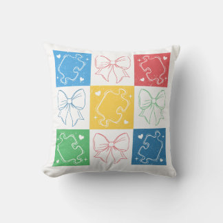 Coussin Retro À damiers Sensibilisation sur l'autisme Coqu