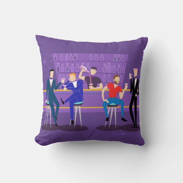 Coussin Rétro carreau de bar gay (Recto)