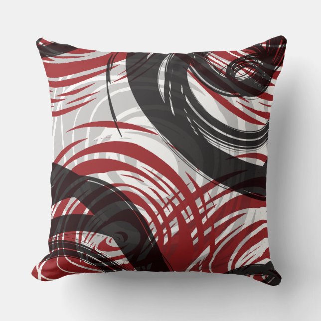 Coussin Rétro carreau de CONCEPTION EN SPIRALE ROUGE (Recto)