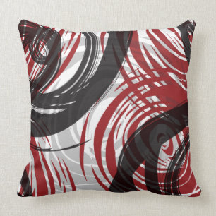 Coussin Rétro carreau de CONCEPTION EN SPIRALE ROUGE