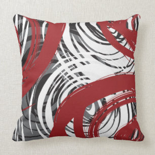 Coussin Rétro carreau de CONCEPTION EN SPIRALE ROUGE