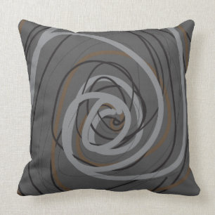 Coussin Rétro carreau de CONCEPTION NOIRE EN SPIRALE GRISE