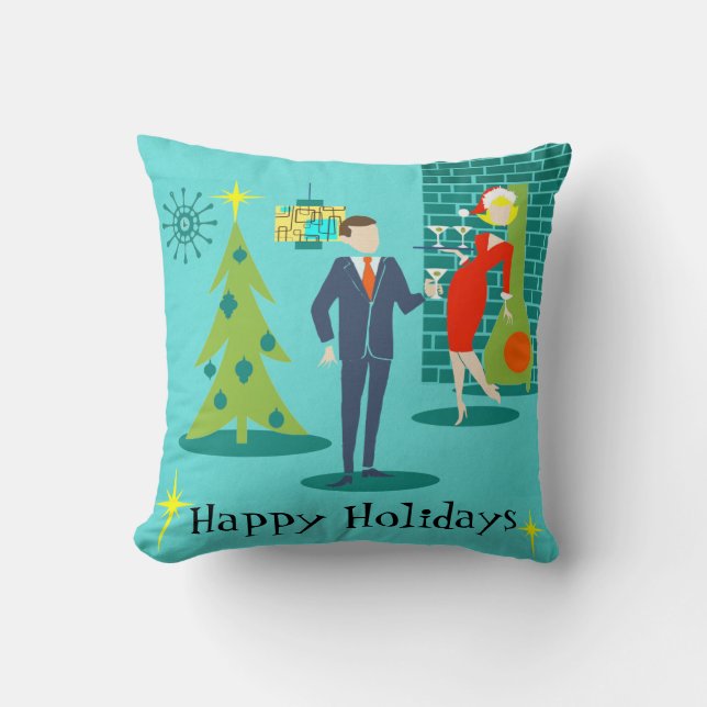 Coussin Rétro carreau de couples de bande dessinée de (Recto)