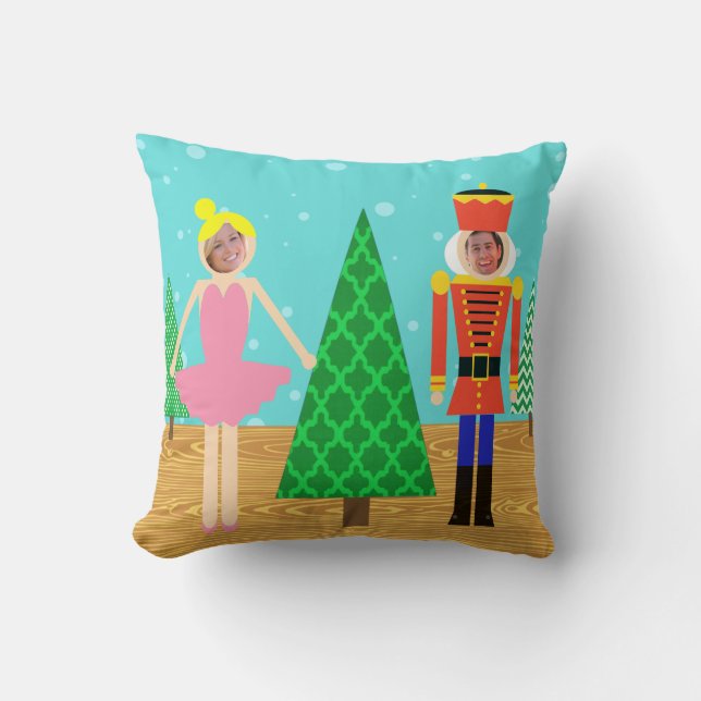 Coussin Rétro carreau de photo de défilé de jouet de Noël (Recto)