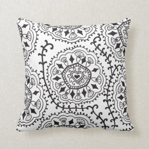 Coussin Rétro carreau noir et blanc de motif