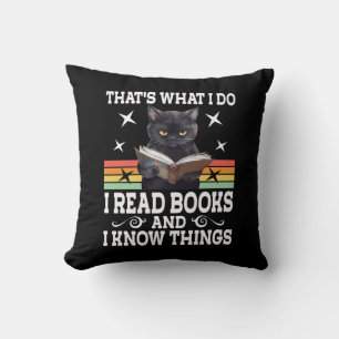 Coussin Retro Cat Livres Le Lecteur Halloween Lecture Cade