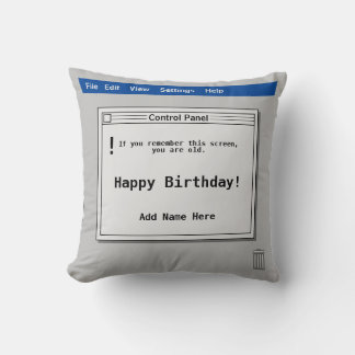 Coussin Retro Computer Screen Birthday