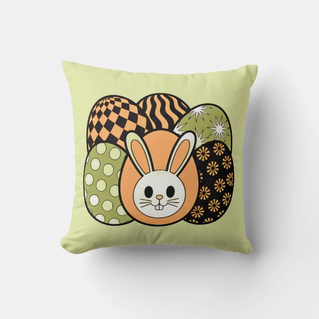 Coussin Retro Easter Bunny Decorative Throw Pillow (Recto)