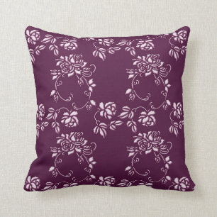 Coussin Rétro élément pourpre floral
