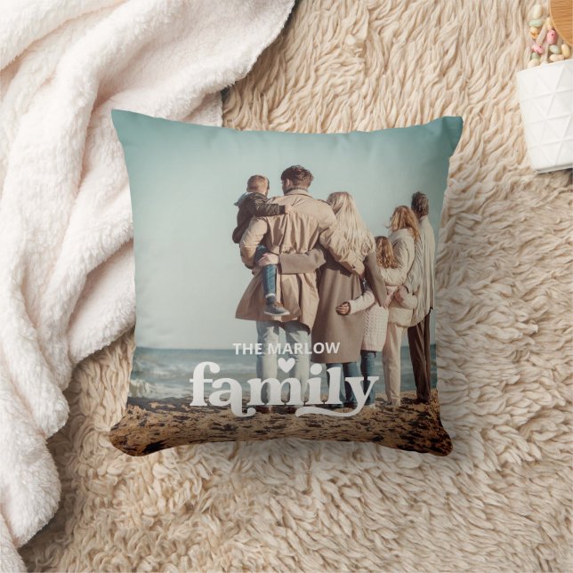Coussin Retro Family Text Overlay (Couverture)