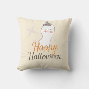 Coussin Retro Ghost Doodle Design Halloween