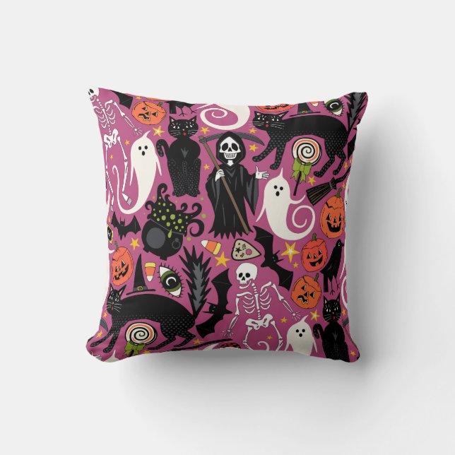 Coussin rétro halloween bublegum (Recto)