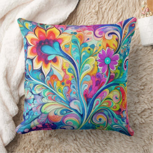 Coussin Rétro Hippsychedelique années 70 60 Hip