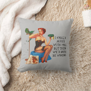 Coussin Retro Humour ménagère mignonne Pin-up fille art