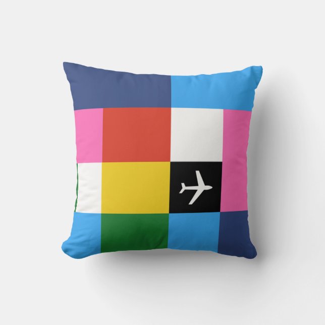 Coussin Rétro Jet-Âge de style super (Recto)