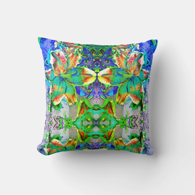 Coussin Retro kiwi Lily Mandala (Recto)