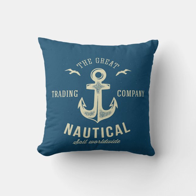 Coussin Rétro logo nautique (Recto)