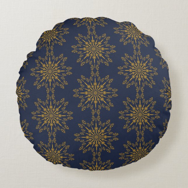 Coussin Retro Mandala Midnight Round (Devant)