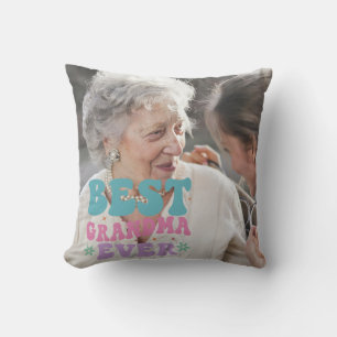 Coussin Retro Meilleure grand-mère jamais personnalisée Ph