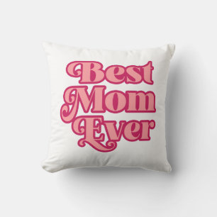 Coussin Retro Meilleure maman jamais rose Super Mère's Day