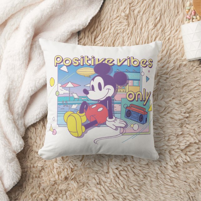 Coussin Retro Mickey Positive Vibes Only (Couverture)