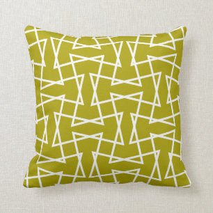 Coussin Rétro motif de zigzag de mod Chartreuse