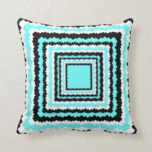 Coussin Rétro, noir, blanc et conception de support de