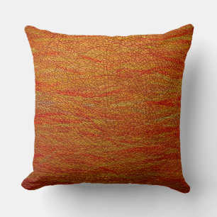 Coussin Retro Orange en cuir
