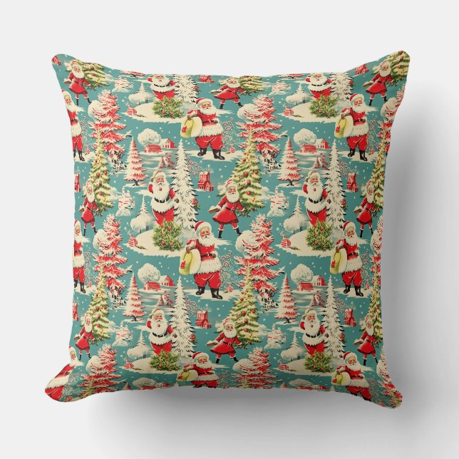 Coussin Retro Père Noël Wonderland 2 (Recto)