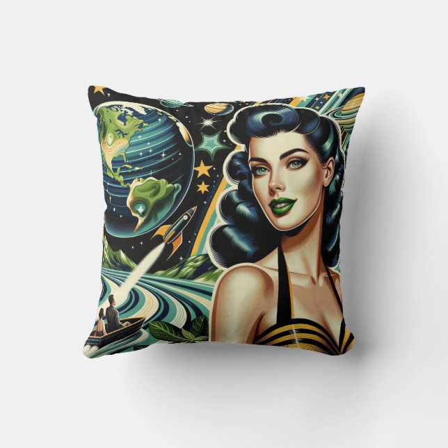 Coussin Retro Planet Pin-Up  (Verso)