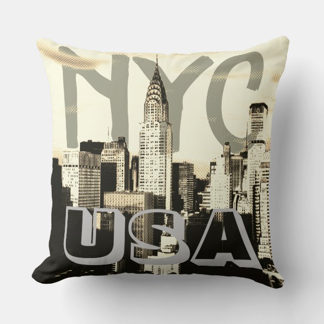 Coussin Retro Pop Art Comic New York City NYC USA (Recto)
