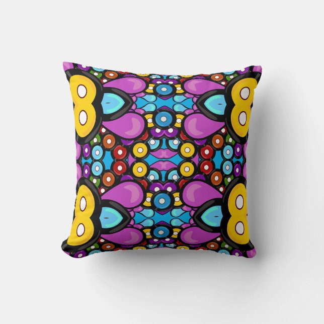 Coussin Retro Records Kaleidoscope Amusant Motif animé (Recto)